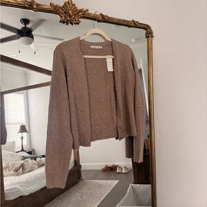 Women's Tan Cardigan Sweater NWT